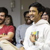 international students chatting together