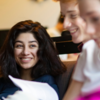 female student in class